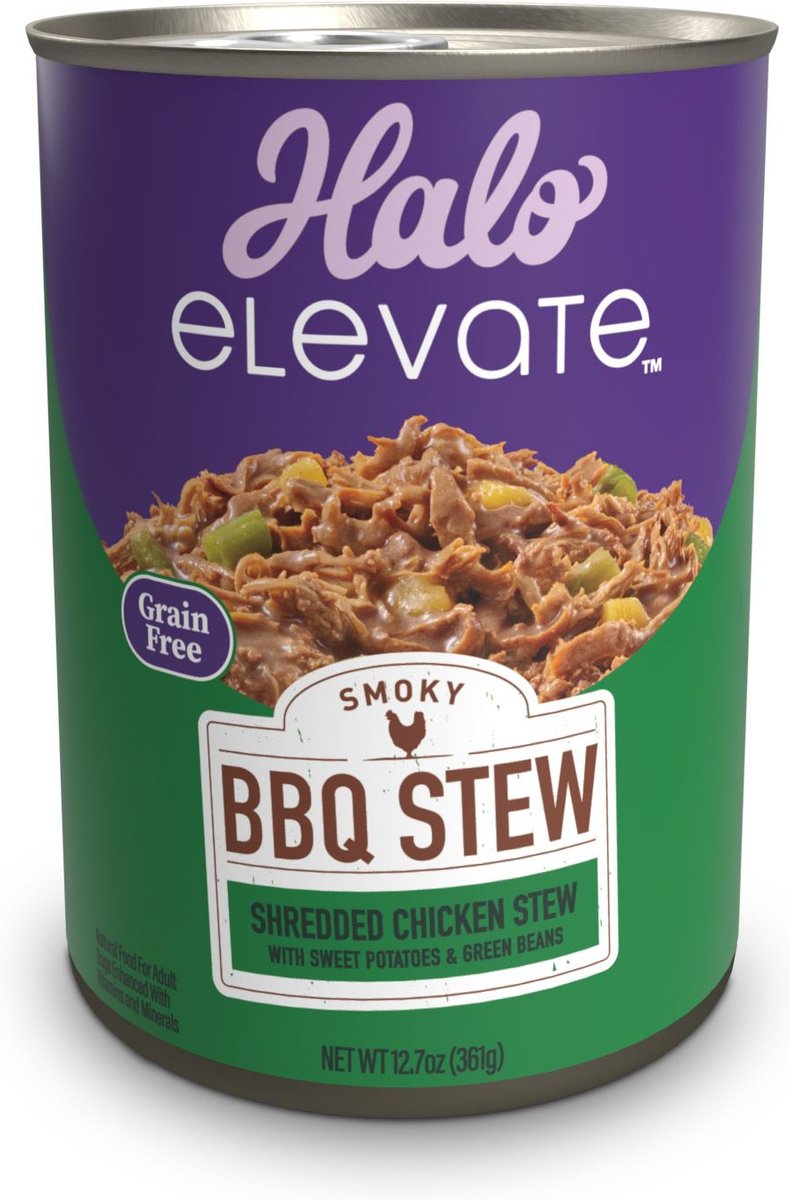 Halo Elevate Kettle Cooked Chunky Healthy Grains Chicken Stew with Carrots, Pumpkin & Brown Rice Wet Dog Food, 12.7-oz can, case of 12