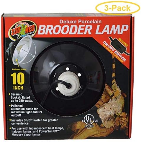 Zoo Med Delux Porcelain Brooder Lamp - Black Up to 250 Watts (10" Diameter)