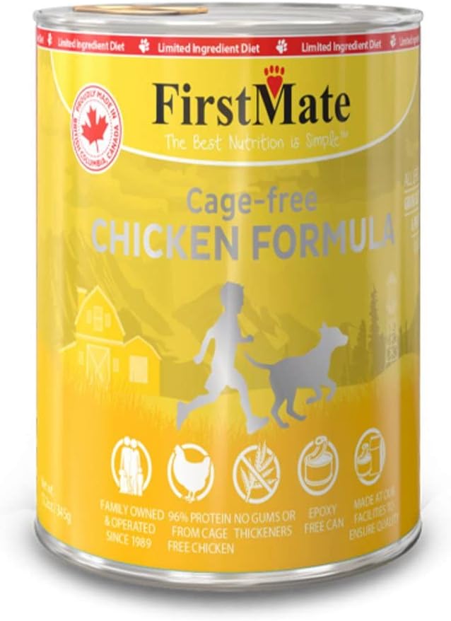 Firstmate Chicken & Rice Formula Cage-Free Canned Dog Food, 12.2-oz can, case of 12