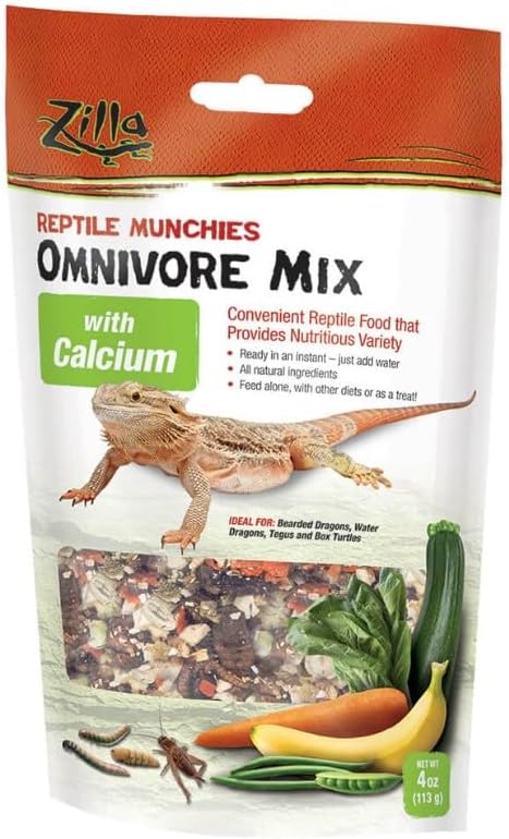 Zilla Reptile Munchies - Omnivore Mix with Calcium 4 oz