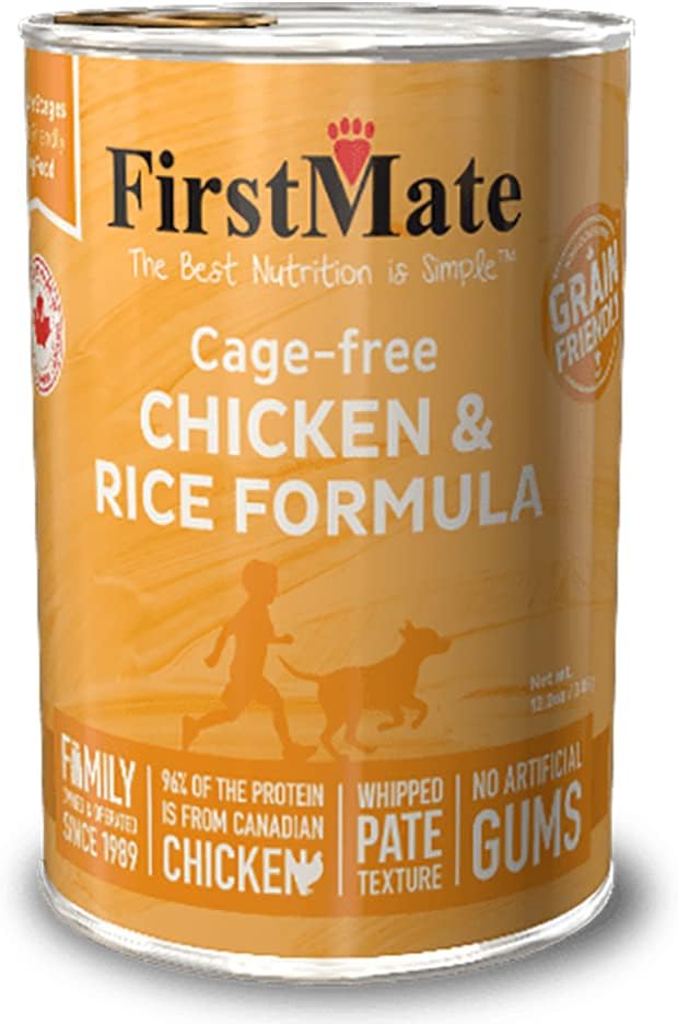 Firstmate Chicken & Rice Formula Cage-Free Canned Dog Food, 12.2-oz can, case of 12