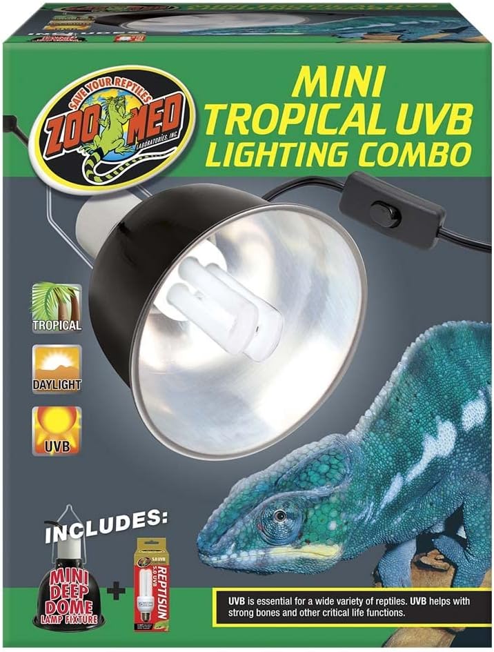 Zoo Med Mini Tropical UVB Lighting Single Combo, 100 Watt