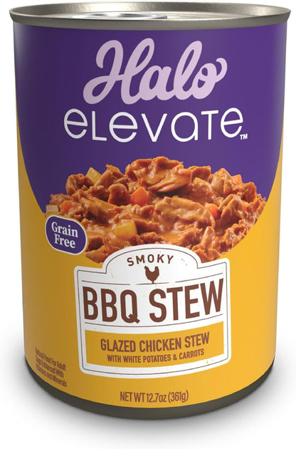 Halo Elevate Kettle Cooked Chunky Healthy Grains Chicken Stew with Carrots, Pumpkin & Brown Rice Wet Dog Food, 12.7-oz can, case of 12