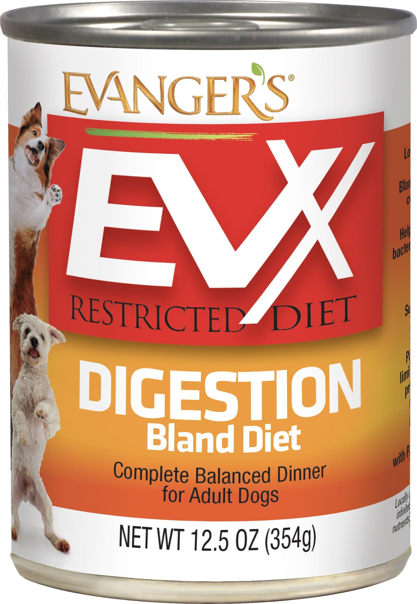 Evanger's EVx Restricted Diet Digestion Bland Diet Wet Dog Food -12.5oz pack of 12