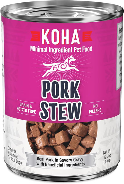 KOHA Minimal Ingredient Chicken Stew for Dogs, High Protein Limited Ingredient Dog Food, 12.7oz Cans (Case of 12)