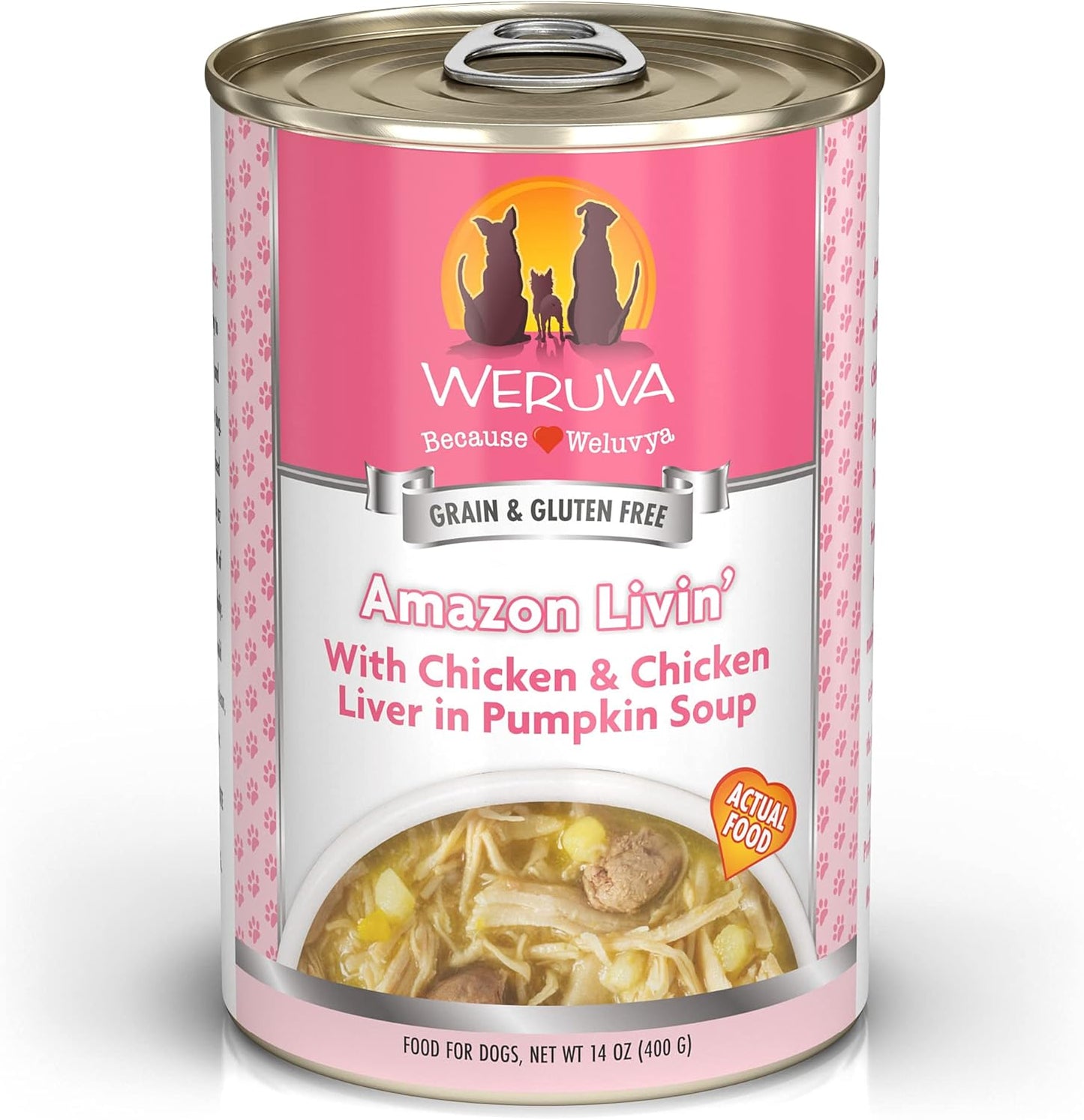 Weruva Wok the Dog with Chicken, Beef & Pumpkin in Gravy Grain-Free Canned Dog Food 14oz case of 12