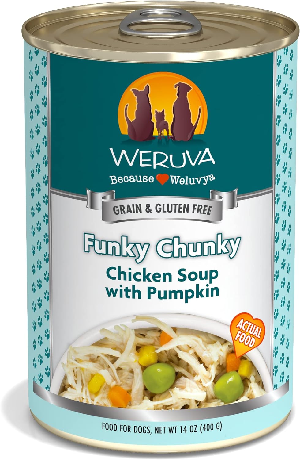 Weruva Wok the Dog with Chicken, Beef & Pumpkin in Gravy Grain-Free Canned Dog Food 14oz case of 12