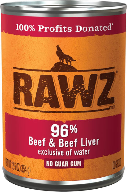 Rawz 96% Meat Canned Wet Food for Dogs 12 Pack/ 12.5 oz. Cans