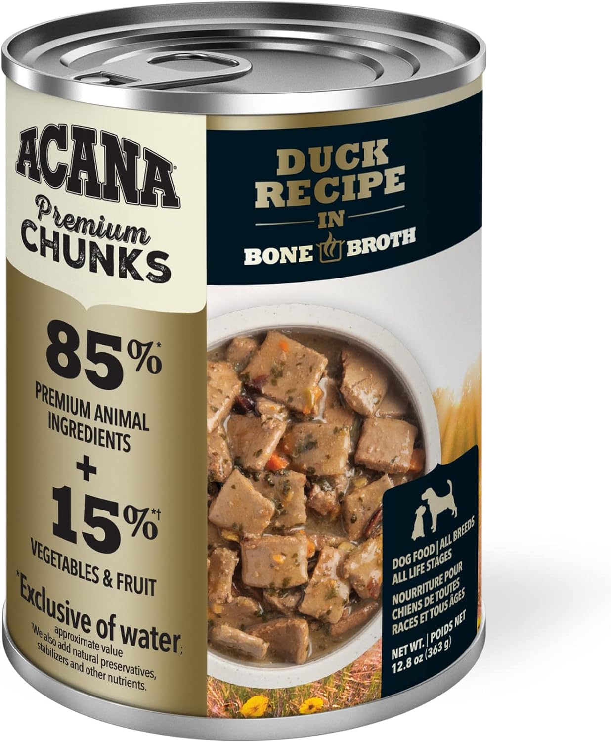 ACANA Premium Chunks Lamb Recipe in Bone Broth Grain-Free Wet Dog Food, 12.8-oz can