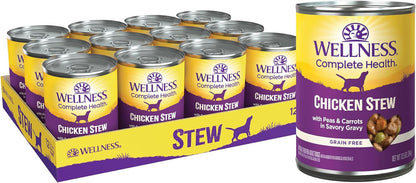 Wellness Ninety-Five Percent Beef Grain-Free Canned Dog Food Topper, 13.2 oz pack of 12