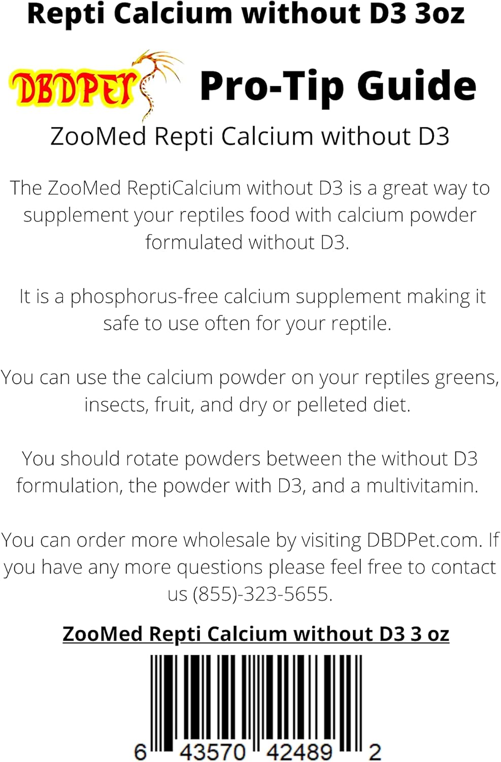 Zoo Med Repti Calcium Without D3, 3 Oz