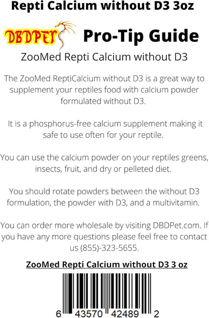 Zoo Med Repti Calcium Without D3, 3 Oz