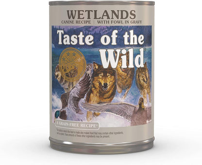 Taste of the Wild Wetlands Grain-Free Fowl in Gravy Canned Dog Food, 13.2-oz, case of 12