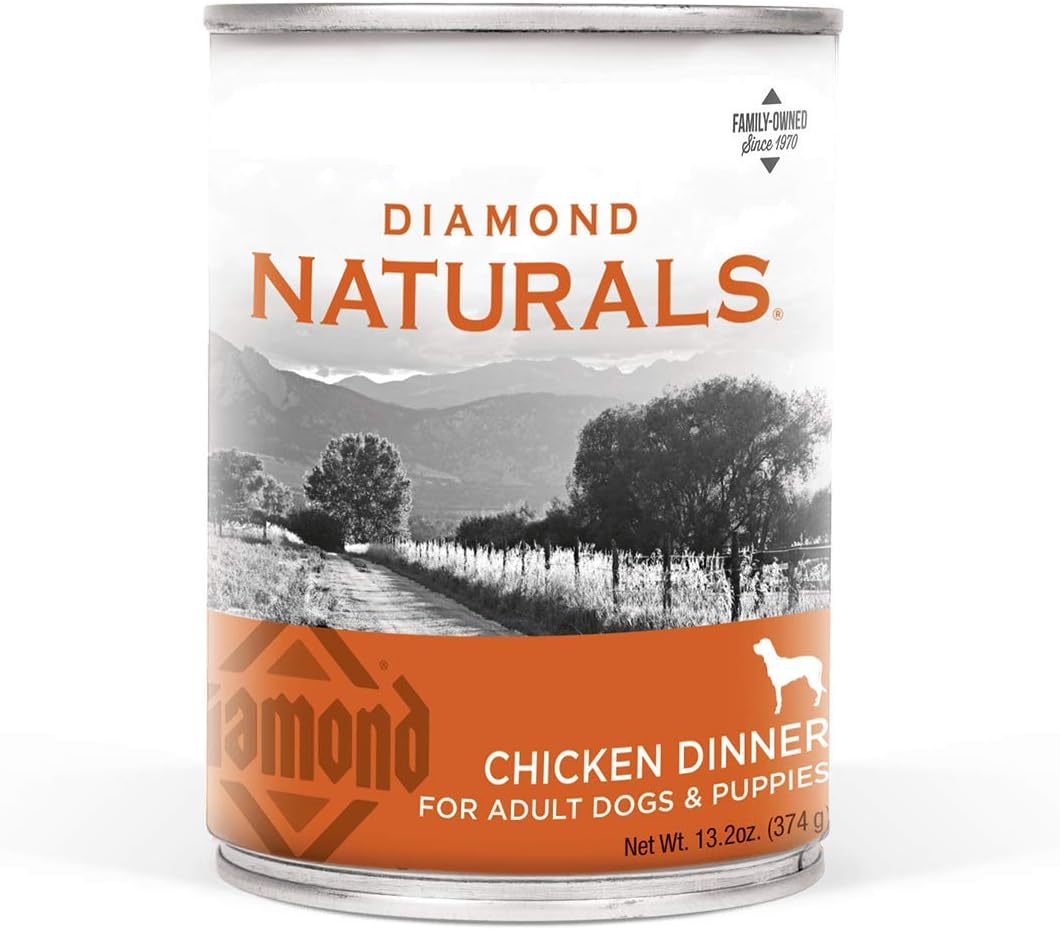 Diamond Naturals Chicken Dinner Adult & Puppy Canned Dog Food 13.2oz case of 12