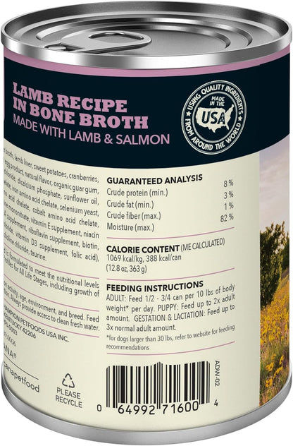 ACANA Premium Chunks Lamb Recipe in Bone Broth Grain-Free Wet Dog Food, 12.8-oz can