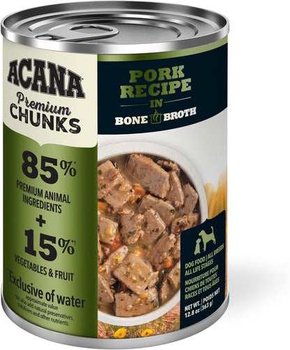 ACANA Premium Chunks Lamb Recipe in Bone Broth Grain-Free Wet Dog Food, 12.8-oz can