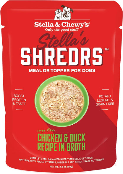 Stella & Chewy's Stella’s Shredrs Cage Free Chicken & Turkey Recipe in Broth, Pack of 24