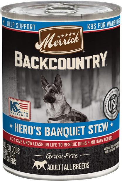 Merrick Backcountry Grain-Free 96% Real Beef Dinner Recipe Canned Dog Food- 12.7oz- 12 pack