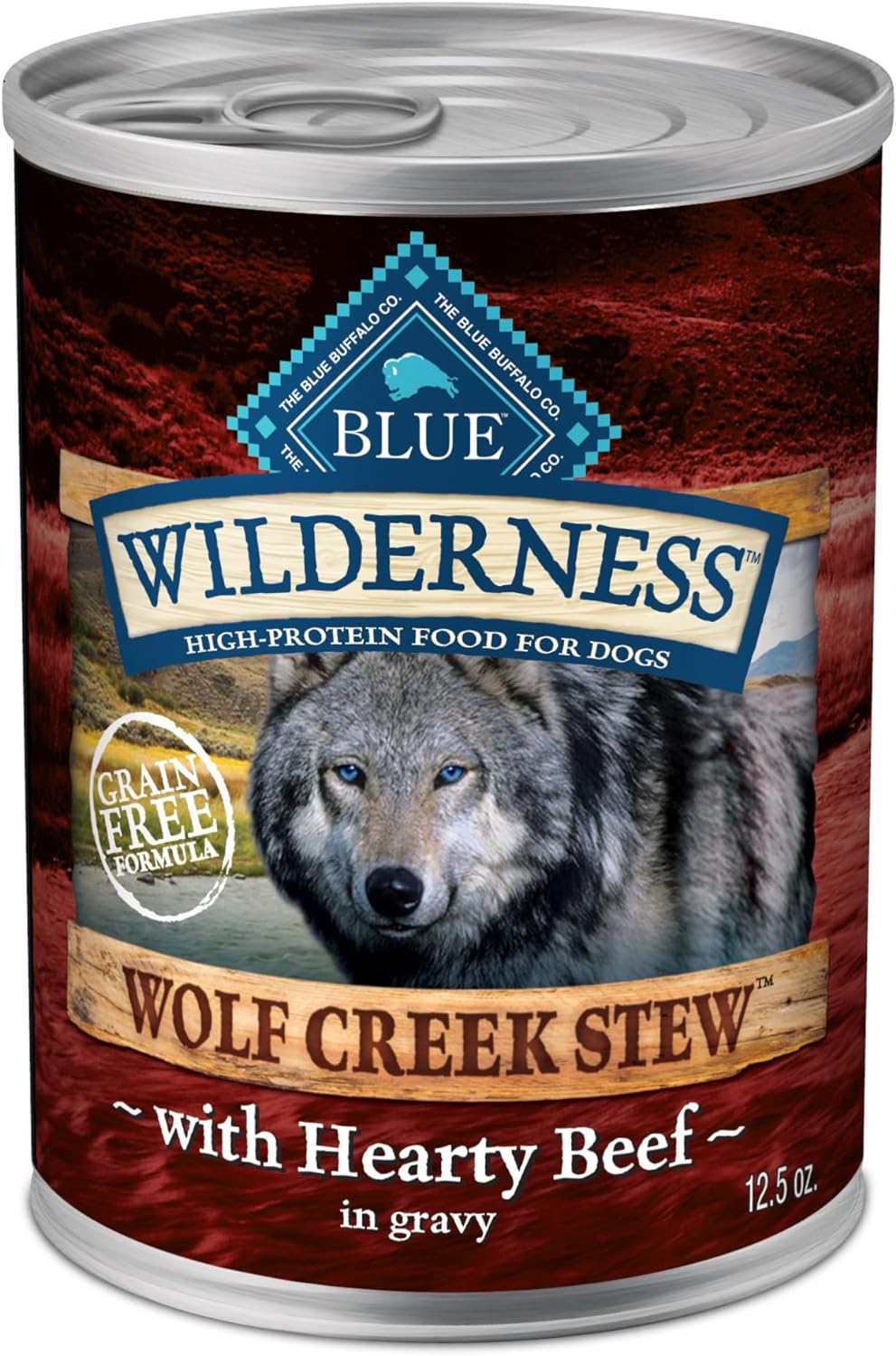 Blue Buffalo Wilderness Rocky Mountain Recipe Senior High-Protein & Grain-Free Red Meat Recipe Wet Dog Food, 12.5oz pack of 12