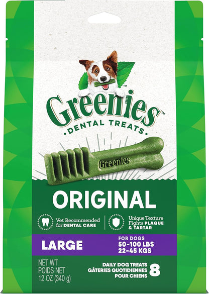 Greenies Original Large Natural Dental Care Dog Treats, 12 oz. Pack (8 Treats)