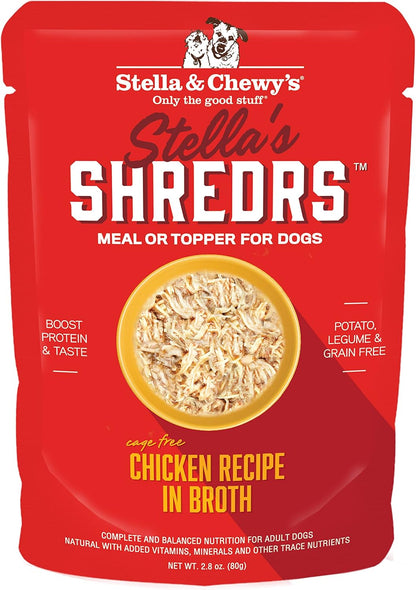 Stella & Chewy's Stella’s Shredrs Cage Free Chicken & Turkey Recipe in Broth, Pack of 24