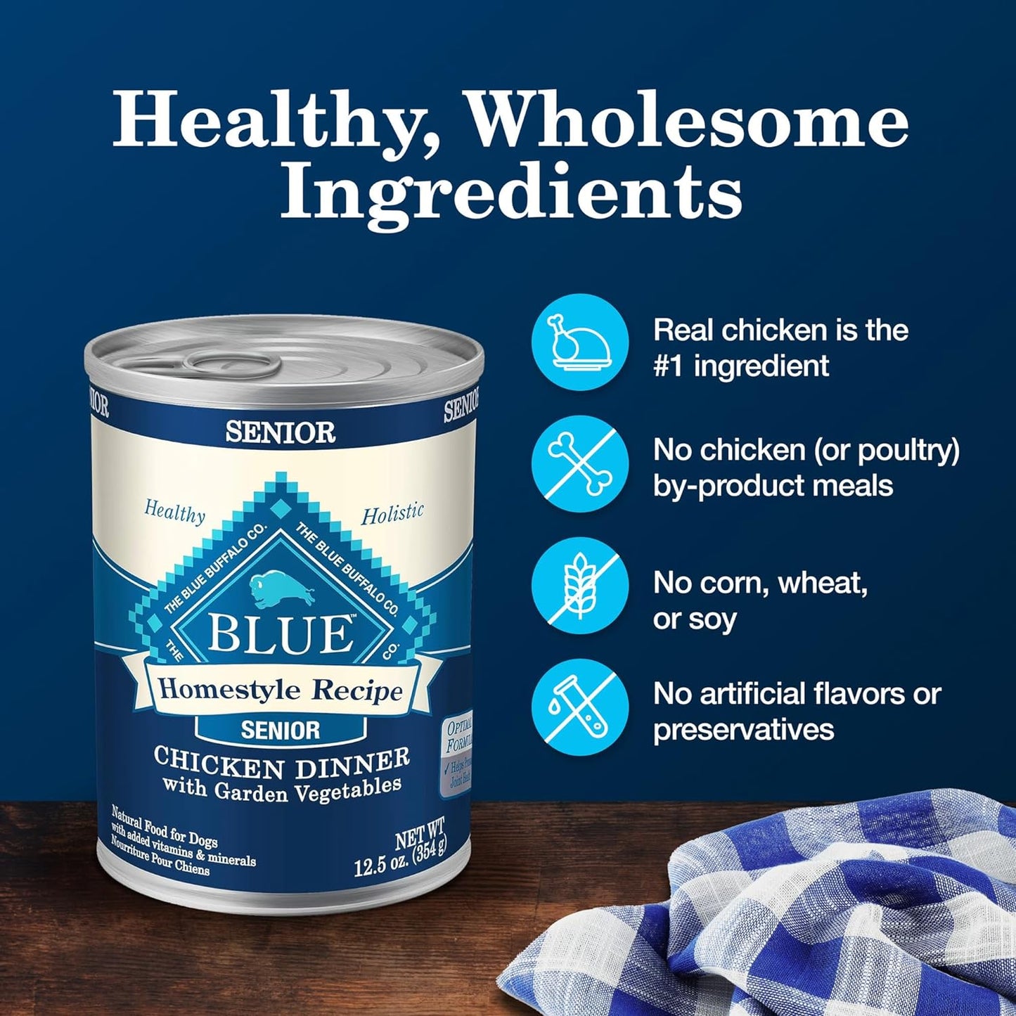 Blue Buffalo Homestyle Recipe Chicken Dinner with Garden Vegetables & Brown Rice Canned Dog Food, 12.5oz