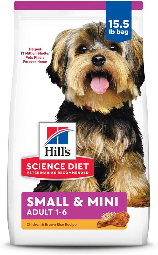 Hill's Science Diet Small & Mini, Adult 1-6, Small & Mini Breeds Premium Nutrition, Dry Dog Food, Chicken & Brown Rice, 4.5 lb Bag