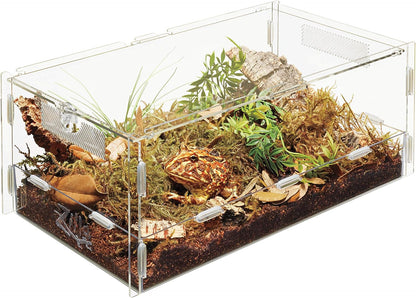 Zilla Micro Habitat Terrarium Enclosure for Small Ground Dwelling Reptiles, Amphibians, Spiders & Other Invertebrates, Large