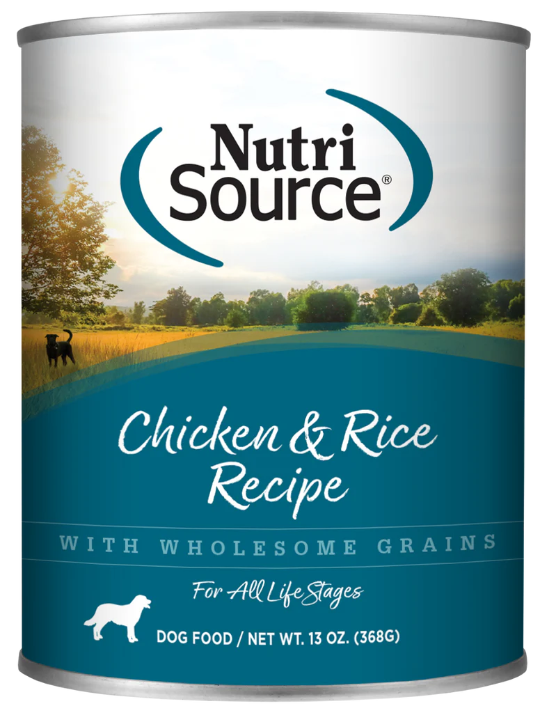 Nutri Source Tuffy'S Pet Food 131300 Tuffy Nutrisource 12-Pack Chicken And Rice Canned Food For Dogs, 13-Ounce