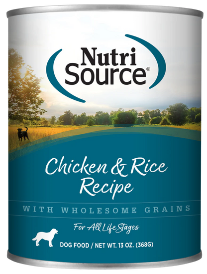 Nutri Source Tuffy'S Pet Food 131300 Tuffy Nutrisource 12-Pack Chicken And Rice Canned Food For Dogs, 13-Ounce