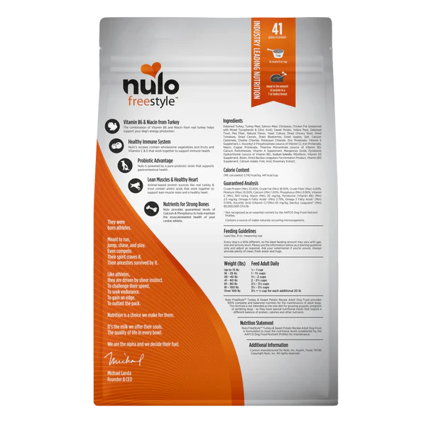 Nulo Adult Grain Free Dog Food: All Natural Dry Pet Food For Large And Small Breed Dogs (Turkey, 4.5Lb)